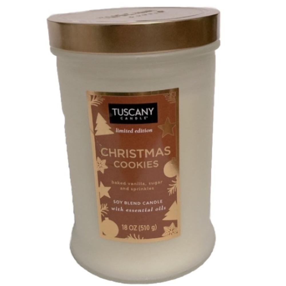 TUSCANY Candle Christmas Cookies Scented Baked Vanilla Sugar and Sprinkles 18 oz